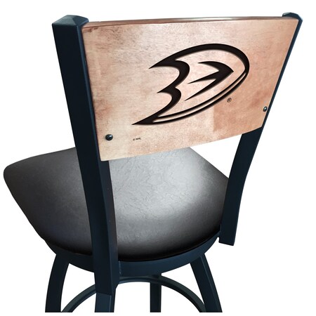 30 Blk Wrinkle Anaheim Ducks Swivel Bar Stool,Laser Engraved Back